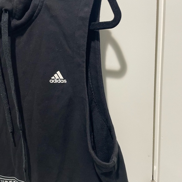 ADIDAS Black Sleeveless Cropped Hoodie - Picture 9 of 9